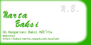 marta baksi business card